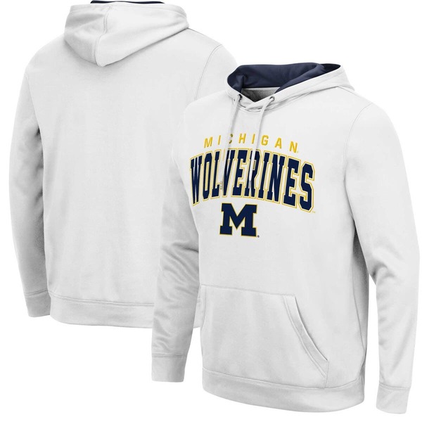 コロシアム メンズ トップス Tシャツ パーカー Men's Colosseum White Michigan Wolverines ResistancePullover Hoodie White ホワイト|ReVida 店