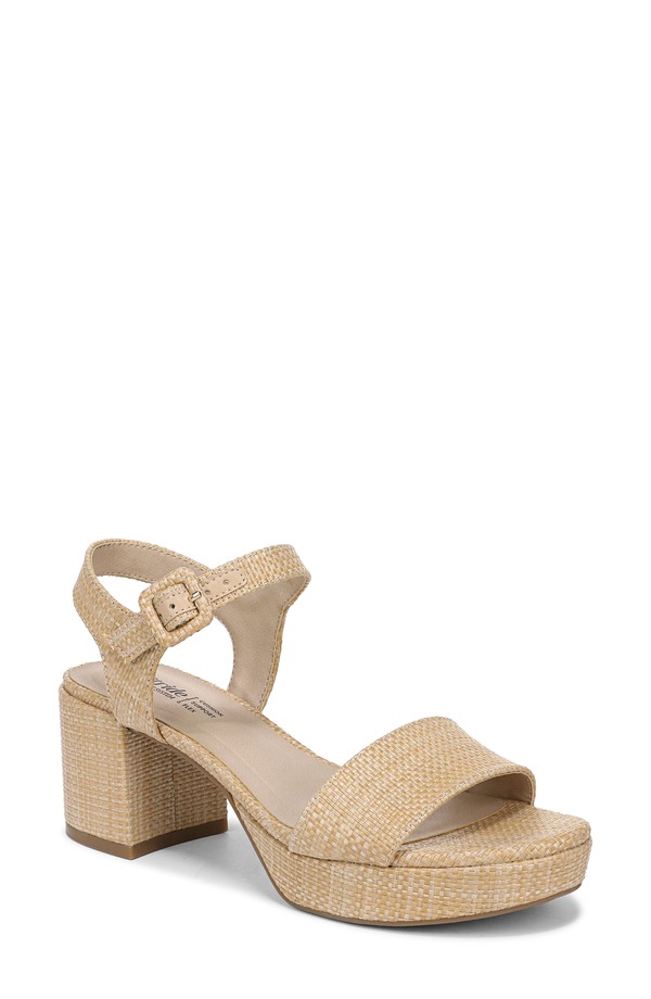 ライフストライド レディース シューズ ヒール プラットフォーム サンダル LifeStride Rhythmn Platform Sandal Natural Tan タン｜ReVida 店 16,635円