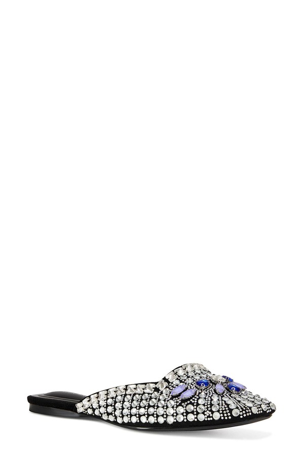 アザレア 壱 レディース シューズ パンプス AZALEA WANG Nelsat Embellished Mule Black 黒いこと パンプス-レディース靴-靴