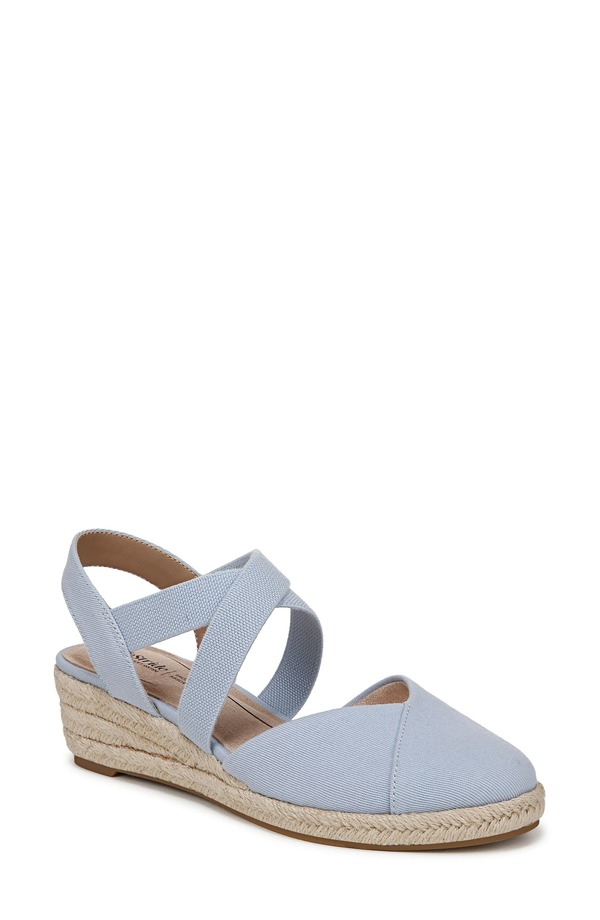 ライフストライド レディース シューズ サンダル プラットホーム LifeStride Kimball Slingback Espadrille Platform Wedge Blue 青み