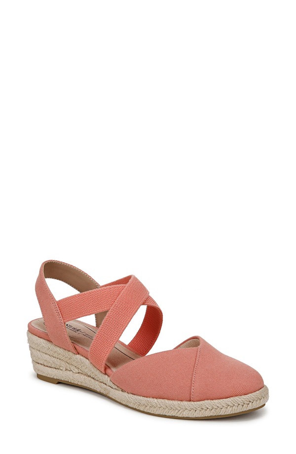 ライフストライド レディース シューズ サンダル プラットフォーム LifeStride Kimball Slingback Espadrille Platform Wedge Coral コーラル