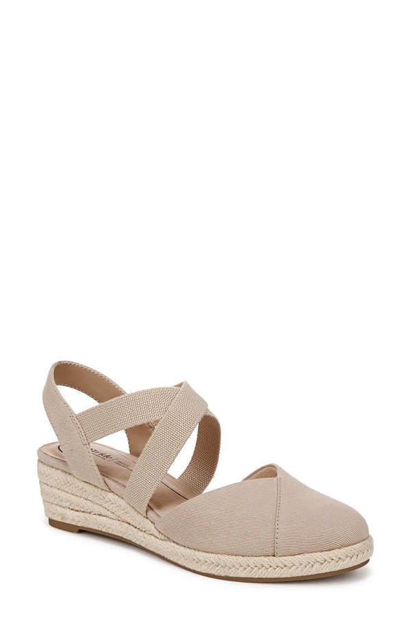 ライフストライド レディース シューズ サンダル プラットホーム LifeStride Kimball Slingback Espadrille Platform Wedge Taupe トープ