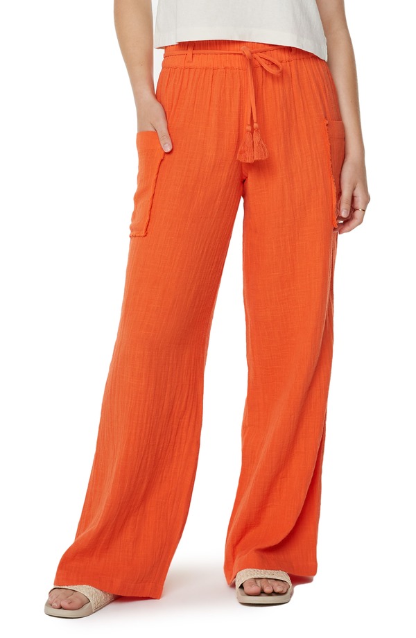 ロキシー レディース ボトムス レギンス ワイドレッグ パンツ コットン Roxy Sea Goldie Wide Leg Cotton Pants Tigerlily Solid アニマル