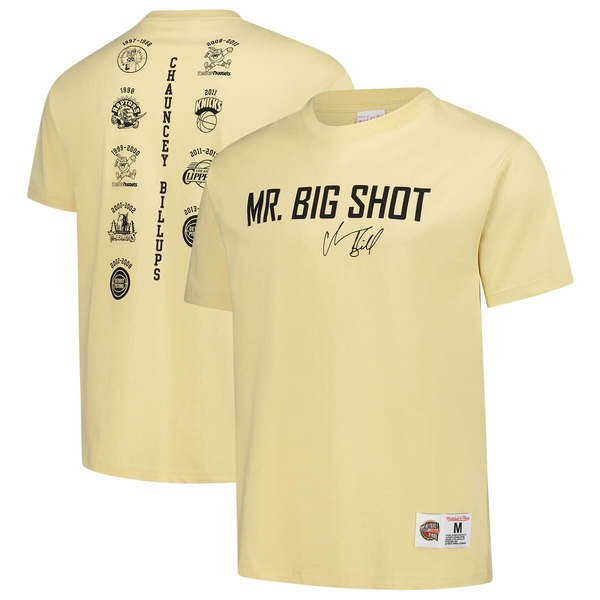 ミッチェル&ネス メンズ トップス Tシャツ Men's Mitchell & Ness Chauncey Billups Cream Detroit Pistons Premium T-Shirt Cream クリーム|ReVida 店