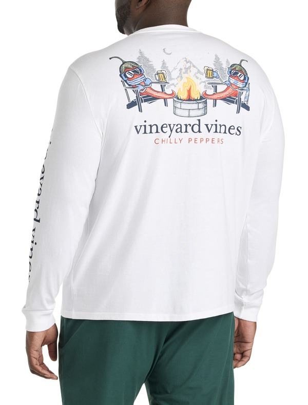 ヴァインヤードヴァインズ メンズ トップス Tシャツ トール グラフィック vineyard vines Big & Tall Chilly Peppers Graphic Tee White Cap ホワイト|ReVida 店