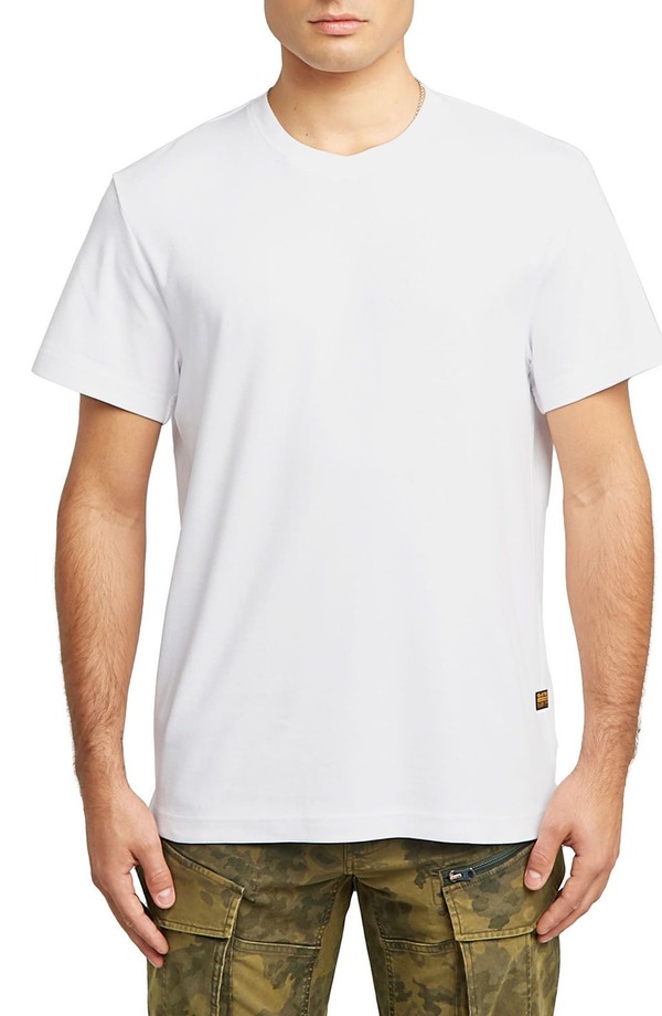ジースター メンズ トップス Tシャツ コットン グラフィック G-STAR Script Organicotton Graphic T-Shirt White ホワイト