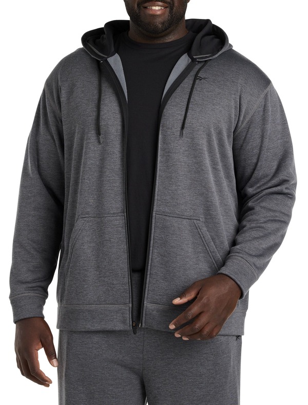 リーボック メンズ アウター パーカー・スウェット Reebok Performance Zip-Front Hoodie Pure Grey Heather グレー｜ReVida 店