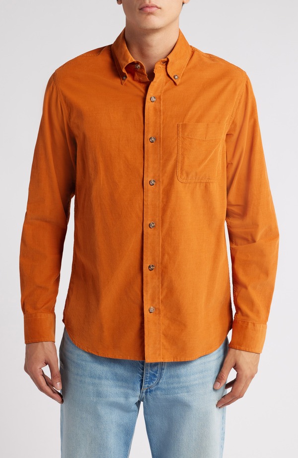 ショット ニューヨーク メンズ トップス シャツ ボタンダウン コーデュロイ ダウン Schott NYC Pinwale Corduroy Button Down Shirt Rust ラスト