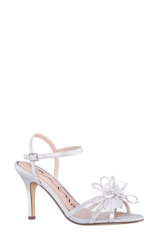 ニナ レディース シューズ 踵 サンダル アンクル Nina Vaydankle Strap Sandal Silver しろがね色