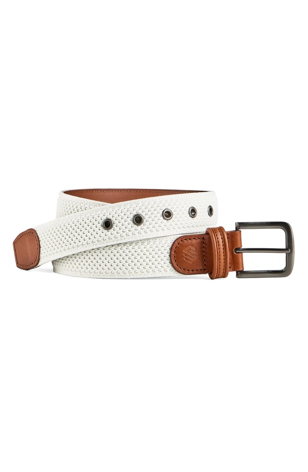 ジョンストンアンドマーフィー メンズ 付属品 胴締め 編み物 Johnston \u0026 Murphy Amherst Engineered Knit Belt Cream 皮膚軟化剤