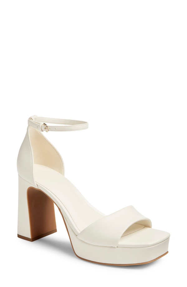 ビーピー レディース シューズ ヒール プラットフォーム サンダル アンクル BP. Helix Platform Ankle Strap Sandal White Ice ホワイト