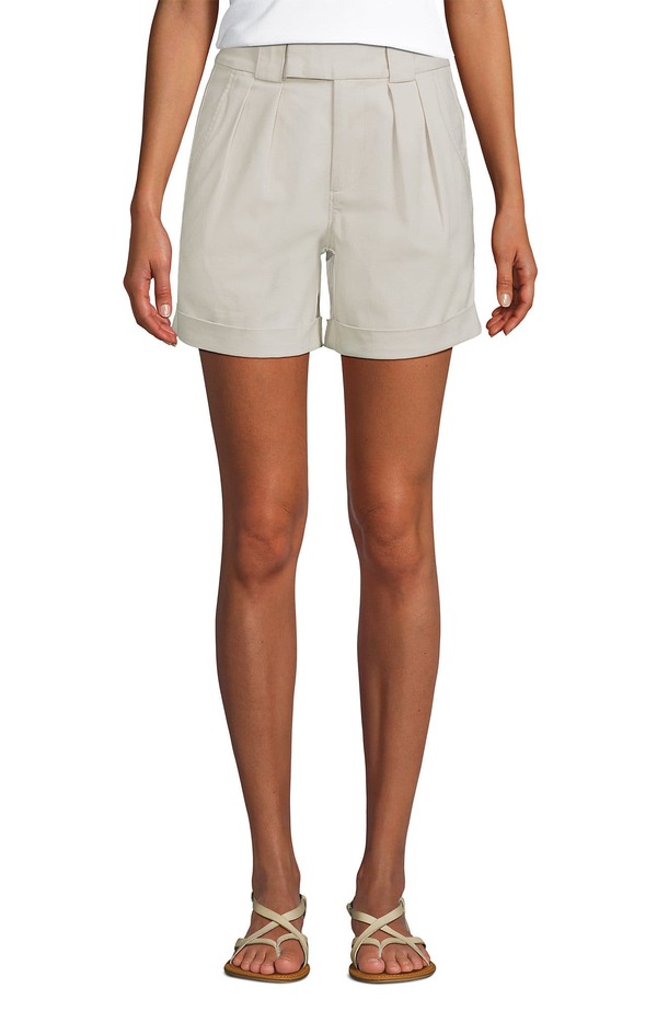 ランズエンド レディース ボトムス ハーフパンツ・ショーツ プリーツ ショートパンツ Lands' End Chino High Rise Pleated 7\