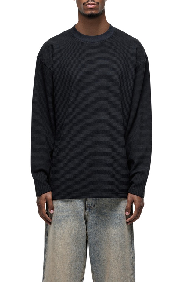 グッドフォーナッシング メンズ トップス Tシャツ 長袖 Good For Nothing Scribble Long-Sleeve Waffle T-Shirt Black ブラック|ReVida 店
