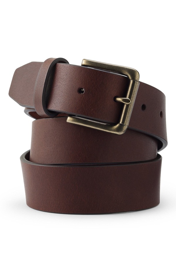 ランズ挙げ句の果て メンズ 付属品 胴締め なめし革 Lands\u0027 End Leather Jean Belt Brown 赤銅色