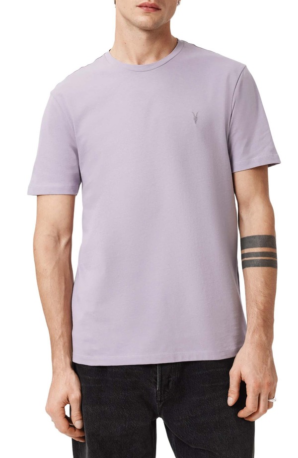 オールセインツ メンズ トップス Tシャツ コットン AllSaints Brace Cotton T-Shirt Smoke Purple スモーク