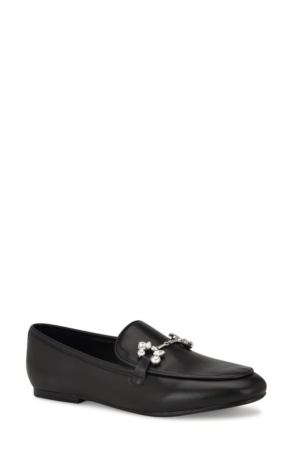 ナインウェスト レディース シューズ スリッポン・ローファー Nine West Bennit Bit Loafer Black Leather 黒いこと