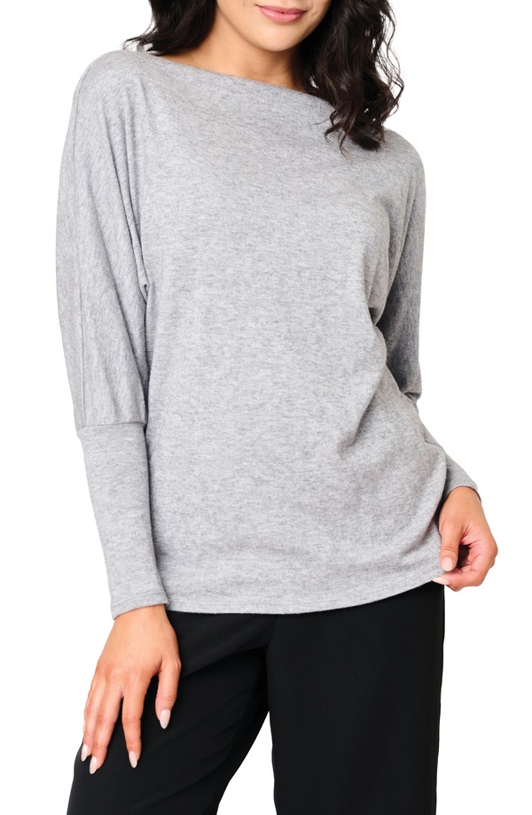 ギブソンルック レディース アウター パーカー・スウェット GIBSONLOOK Slouchy Luxe Boatneck Top Heather Grey グレー