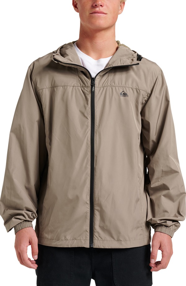 クイックシルバー メンズ アウター ジャケット・ブルゾン Quiksilver Overcast Waterepellent Hooded Windbreaker Fallen Rock