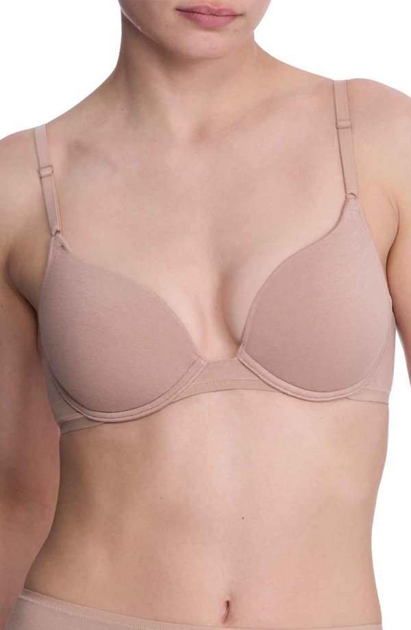 ナトリ レディース トップス Tシャツ コットン Natori Bliss Cotton Covertible T-Shirt Bra Cafe