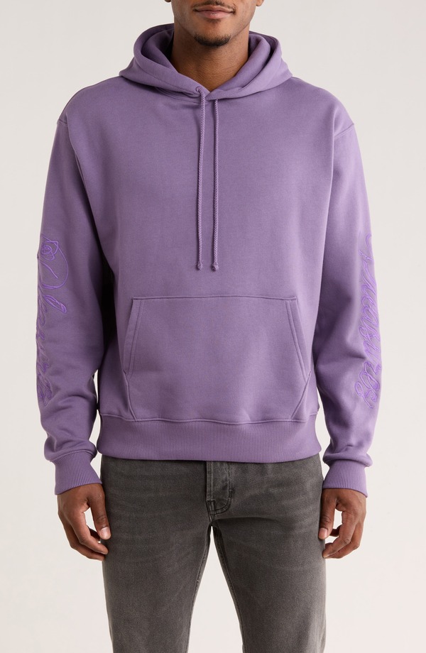 プレジャーズ メンズ アウター パーカー・スウェット コットン PLEASUREScrawl Cotton Blend Hoodieggplant