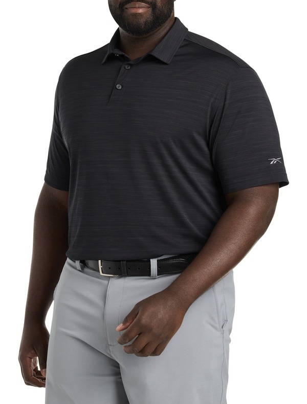 リーボック メンズ トップス ポロシャツ トール Reebok Big & Tall Performance Space-Dyed Polo Shirt Black ブラック