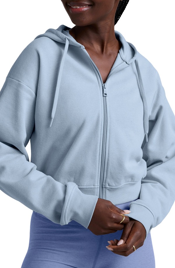 ビヨンドヨガ レディース アウター パーカー・スウェット フリース Beyond Yoga LuxeFleece Zip-Up Hoodie Blue Zen ブルー