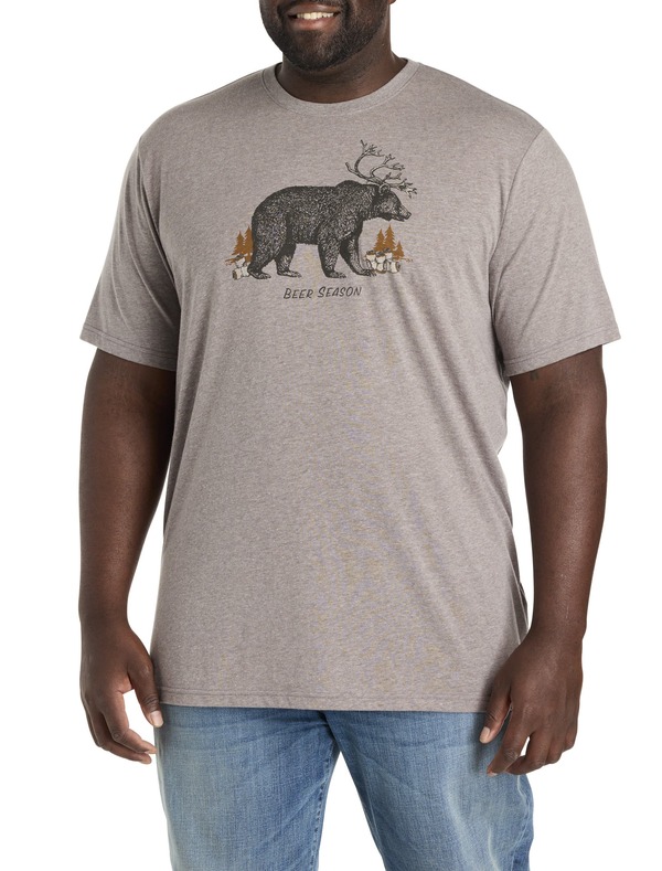 ラッキーブランド メンズ トップス プルオーバー トール グラフィック Lucky Brand Big \u0026 Tall Beer Bear Graphic Tee Heather Grey 薄墨色