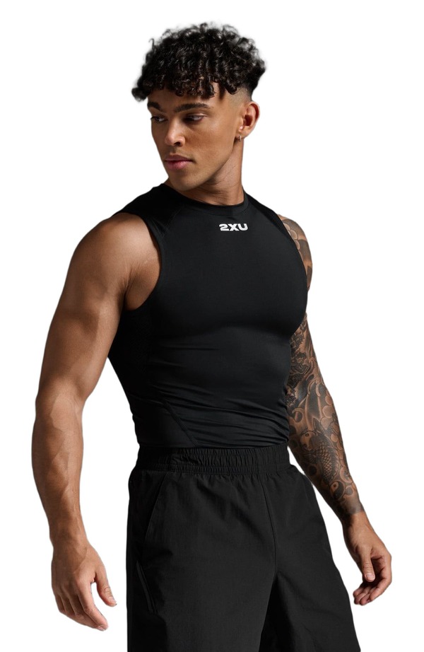 2XU メンズ トップス Tシャツ ノースリーブ 2XU Core Compression Sleeveless Black/Silver ブラック