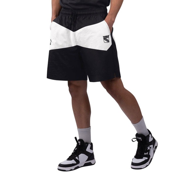 クランク メンズ ボトムス 二分の一ズボン下・さる股引き 遊撃手ズボン下 Men\u0027starter x NHL Black Ice Black/White New York Rangers Linechange Shorts Black 黒いこと