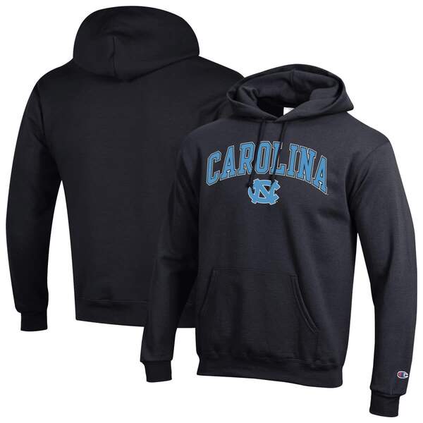 チャンピオン メンズ アウター パーカー・スウェット ロゴ ヒール Men'sChampion Black North Carolina Tar Heels Arch Over Logo Pullover Hoodie Black ブラック|ReVida 店