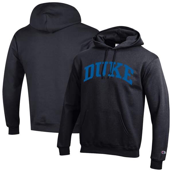チャンピオン メンズ アウター パーカー・スウェット フリース Men's Champion Black Duke Blue Devils Basic Arch Fleece Pullover Hoodie Black ブラック