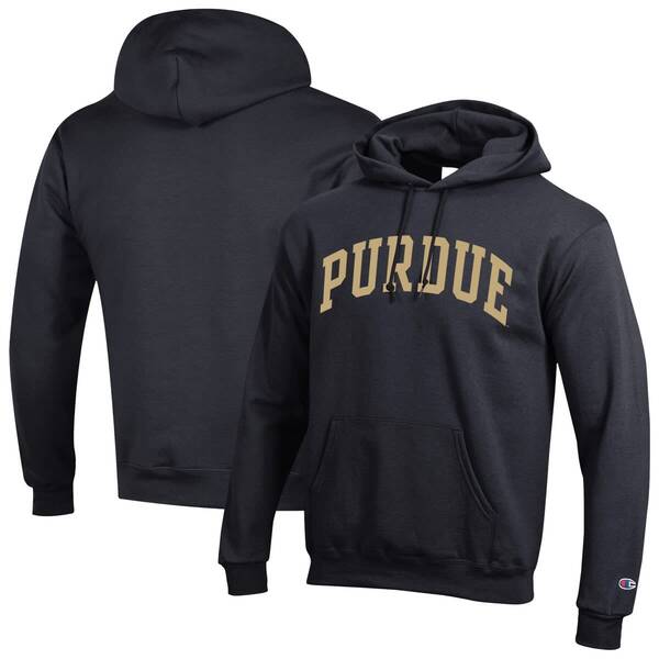 チャンピオン メンズ アウター パーカー・スウェット フリース Men's Champion Black Purdue Boilermakers Basic Arch Fleece Pullover Hoodie Black ブラック｜ReVida 店 14,186円