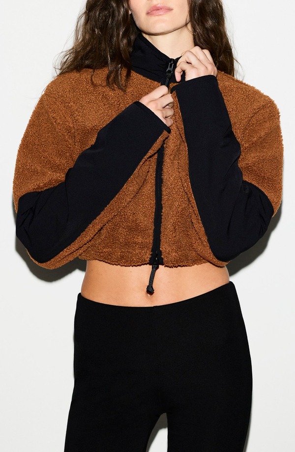 スキムズ レディース アウター パーカー・スウェット ジャケット SKIMS Faux Shearling Crop Jacket Chai