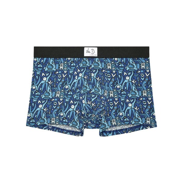 ホム メンズ アンダーウェア ボクサーパンツ HOM Voyages Boxer Briefs Blue Print ブルー|ReVida 店