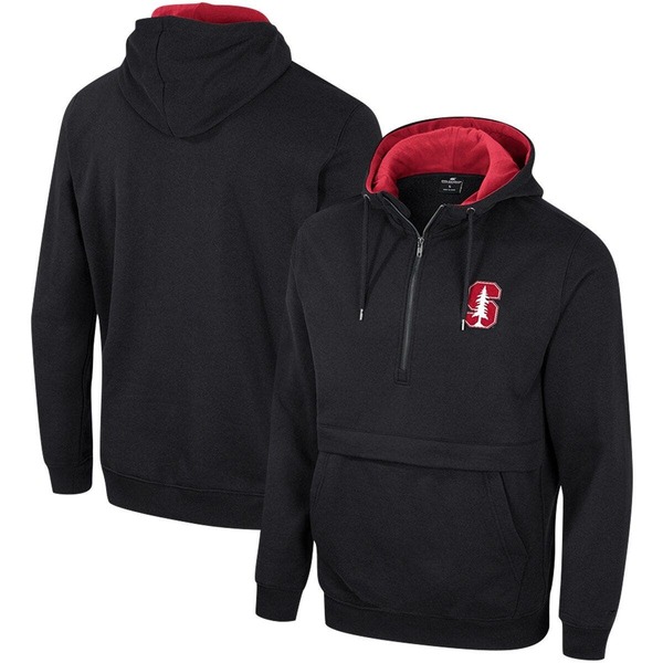 コロシアム メンズ アウター パーカー・スウェット Men's Colosseum Black Stanford Cardinal Half-Zip Hoodie Black ブラック|ReVida 店