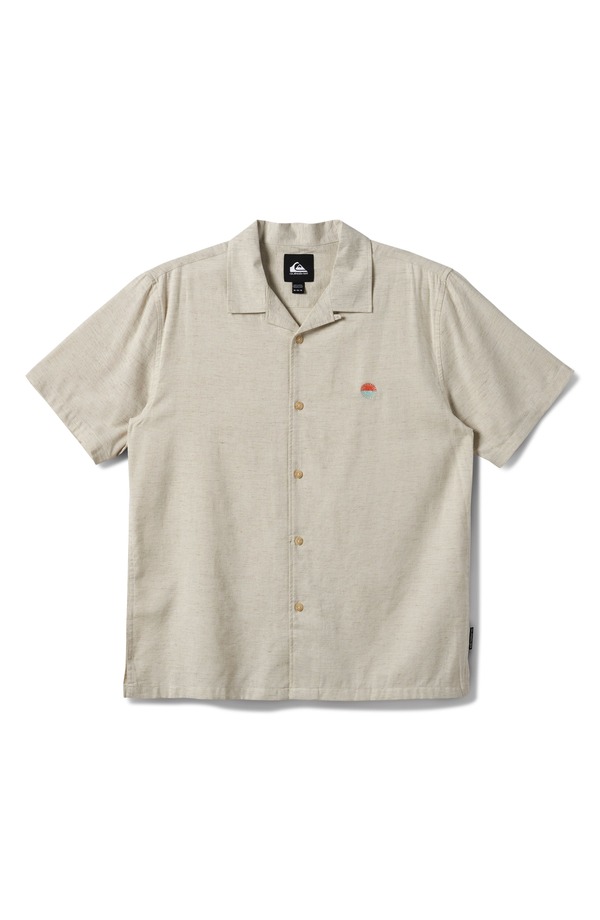 クイックシルバー メンズ トップス シャツ Quiksilver Flecky Island Camp Shirt Silver Birch シルバー