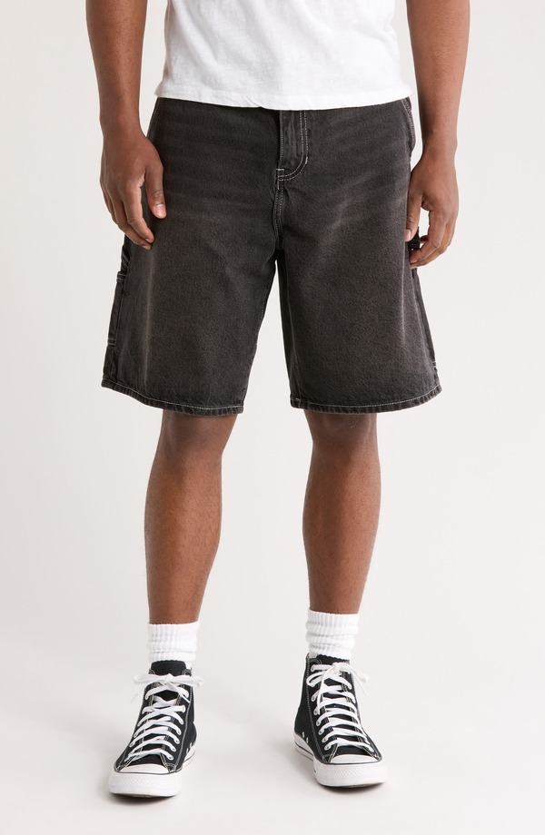 パクサン メンズ ボトムス ジーンズズボン下 遊撃手ズボン下 PacSunathan Baggy Denim Carpenter Shorts Black 黒いこと