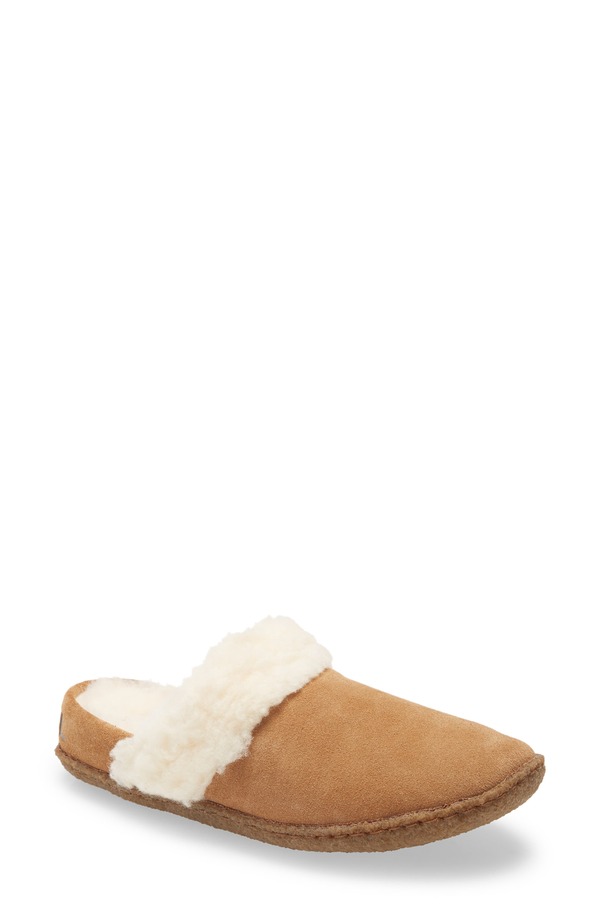 ソレル レディース シューズ サンダル SOREL Nakiska II Faux Shearling Lined Slide Slipper Camel Brown/ Natural ブラウン