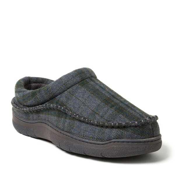 ディアフォームズ メンズ シューズ サンダル DEARFOAMS Thompson Plaid Moccasin Toe Clog Slipper Blue ブルー|ReVida 店
