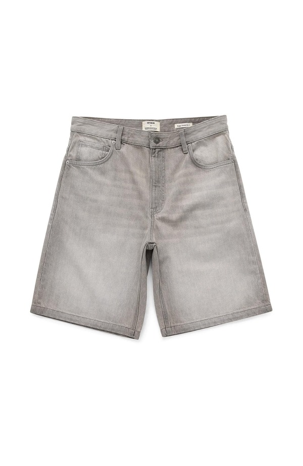 コットンオン メンズ ボトムス デニムパンツ Cotton Men's Baggy Denim Short Ash Grey グレー