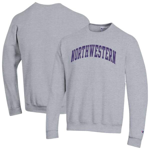 チャンピオン メンズ アウター パーカー・スウェット シャツ フリース Men's Champion Heather Gray Northwestern Wildcats Basic Arch Fleece Pullover Sweatshirt Heather Gray グレー