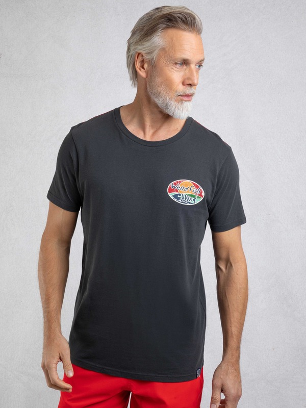 ウィアードフィッシュ メンズ トップス プルオーバー 刷り上げる グラフィック Weird Fish Land Sea Back Print Graphic T-Shirt Navy 米国海軍