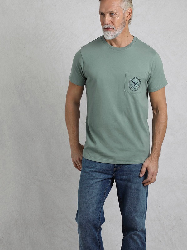 ウィアードフィッシュ メンズ トップス プルオーバー Weird Fish Tidal Branded Pocket-Shirt Dusty Teal ティール