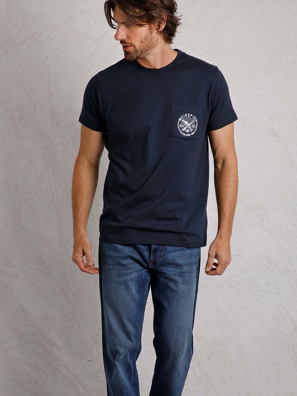 ウィアードフィッシュ メンズ トップス プルオーバー Weird Fish Tidal Branded Pocket-Shirt Navy 米国海軍
