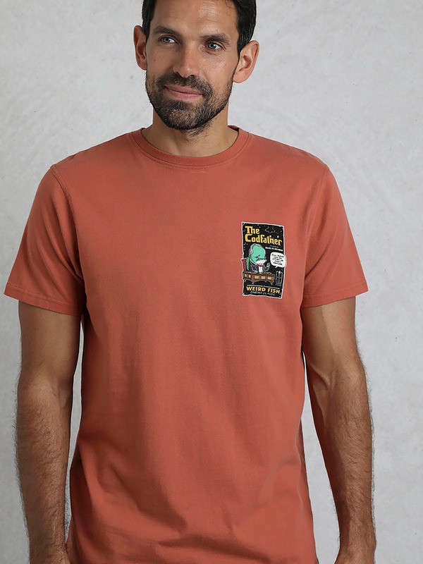 ウィアードフィッシュ メンズ トップス プルオーバー Weird Fish Codfatheritage Wash Artist-Shirt Baked Clay