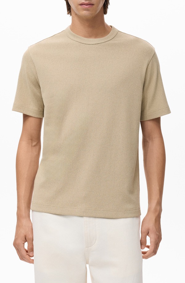 マンゴ メンズ トップス プルオーバー 編み物 MANGO Fine Knit-Shirt Beige ベージュ