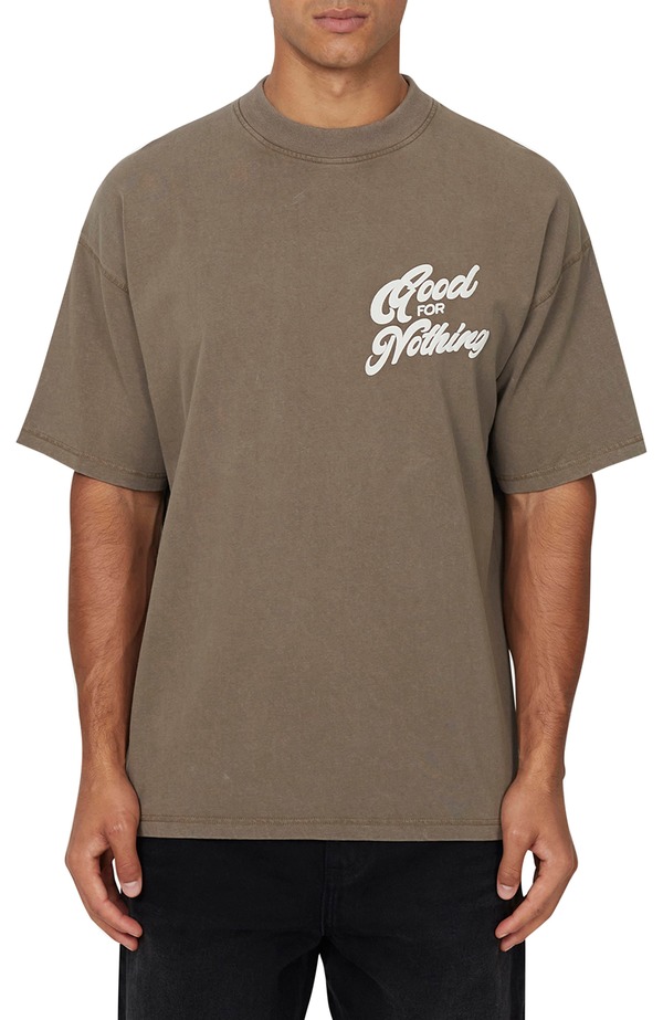 グッドフォーナッシング メンズ トップス Tシャツ Good For Nothing Funk Oversized T-shirt Brown ブラウン