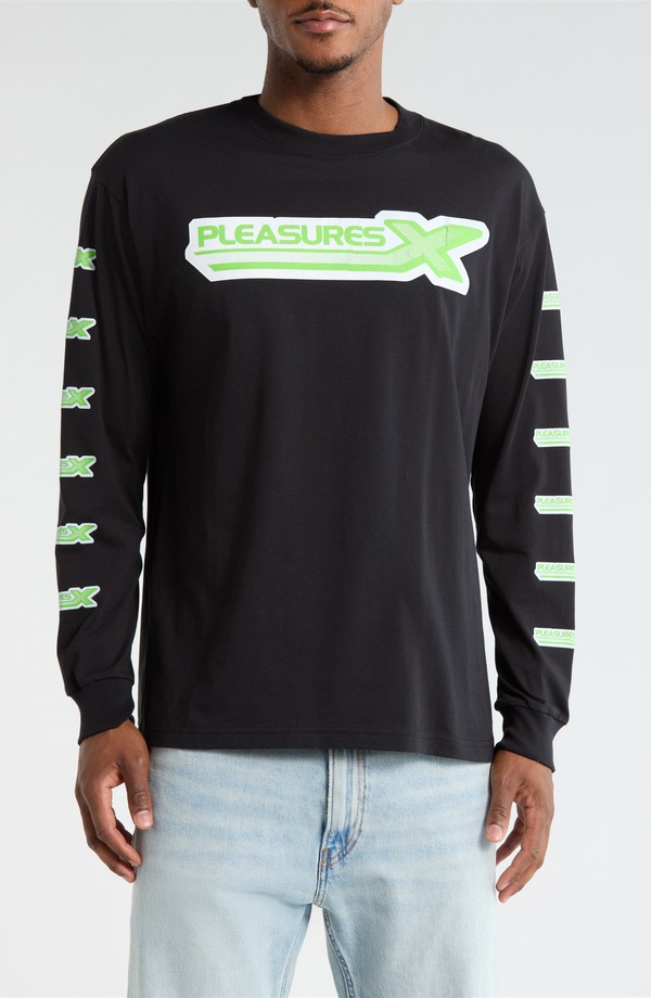 プレジャーズ メンズ トップス Tシャツ グラフィック PLEASURES Long Sleeve Graphic T-shirt Black ブラック