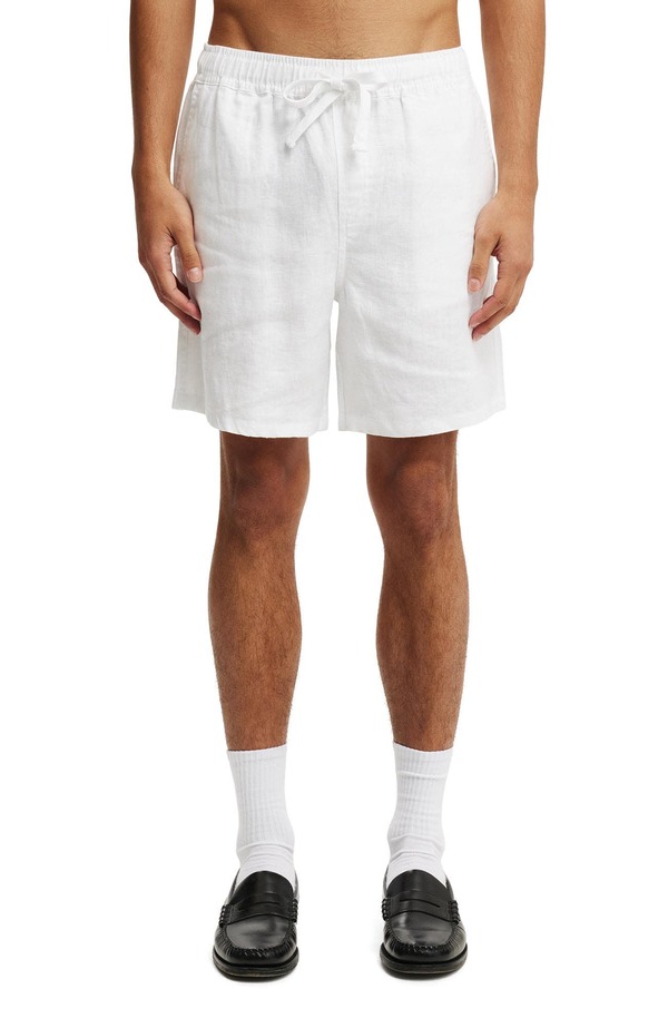 コットンオン メンズ ボトムス ハーフパンツ・ショーツ リネン Cotton Men's Linen Easy Short White ホワイト