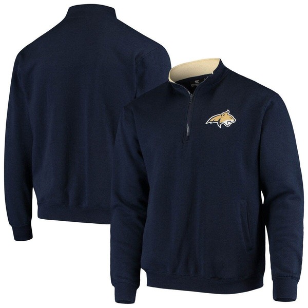 コロシアム メンズ アウター パーカー・スウェット ロゴ ジャケット Men's Colosseum Navy Montana State Bobcats Tortugas Logo Quarter-Zip Jacket Navy ネイビー